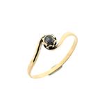 Gouden solitair ring met diamant | 0,07 ct. (roos geslepen), 18 tot 19, Gebruikt, Overige kleuren, Ophalen of Verzenden