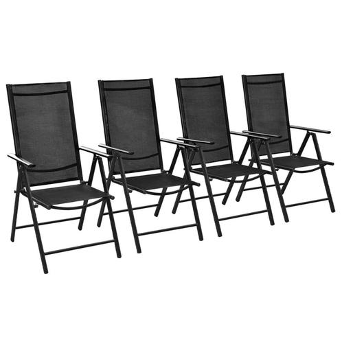 vidaXL Tuinstoelen inklapbaar 4 st aluminium en textileen, Jardin & Terrasse, Chaises de jardin, Envoi