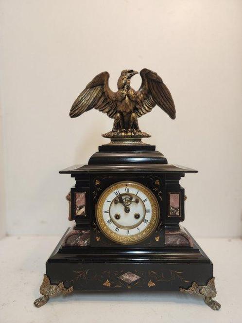 Pendule - Brons, Marmer - 1850-1900, Antiek en Kunst, Antiek | Klokken