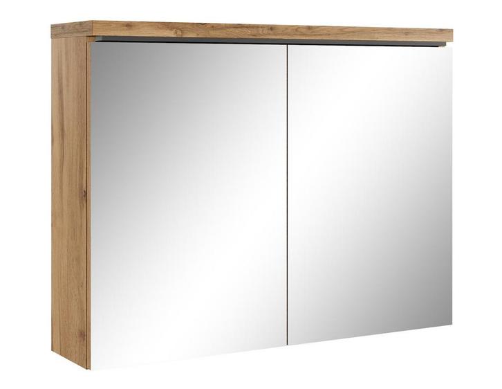 Badkamerkast Paso 80 x 20 x 60 cm Eiken Spiegelkast Badkamer, Huis en Inrichting, Badkamer | Badkamermeubels, Nieuw, Verzenden