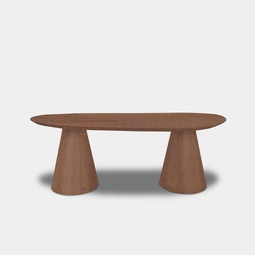 Tafel organisch eikenhout  Set Kegelpoot  230x105, Huis en Inrichting, Tafels | Eettafels