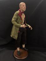 Figurine - Pastore Napoletano - 41 cm. - Bois, Faïence, Soie