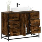 vidaXL Wastafelkast 80x33x60 cm bewerkt hout gerookt, Huis en Inrichting, Verzenden, Nieuw
