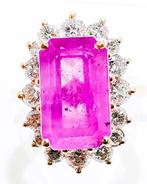 Ring - 18 karaat Roségoud, Saffier PINK NO HEAT 7,22 ct, Handtassen en Accessoires, Nieuw
