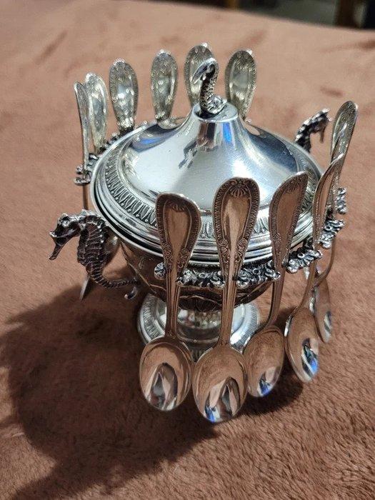 Miroir - Argent - cuillères à café argentées, Antiquités & Art, Antiquités | Argent & Or