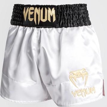 Venum Classic Muay Thai Shorts Zwart Wit Goud