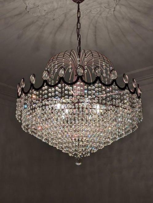Kroonluchter - Kristal - Reuzen Swarovski-stijl, Antiek en Kunst, Antiek | Overige Antiek
