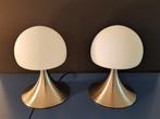 Tafellamp - Mushroom - Opaal glas en geborsteld metaal, Antiek en Kunst
