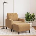 vidaXL Fauteuil met voetenbank 60 cm fluweel bruin, Verzenden, Nieuw