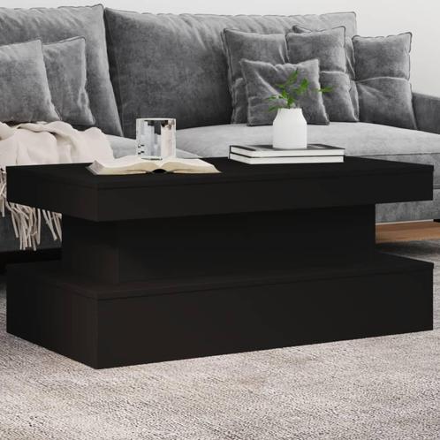 vidaXL Table basse avec lumiÃ¨res LED noir 90x50x40 cm, Huis en Inrichting, Tafels | Salontafels, Verzenden