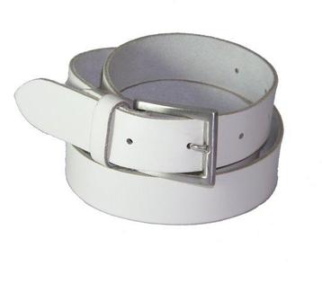 Extra lange witte 100% Leren kwaliteits riem 3cm breed, Verzenden