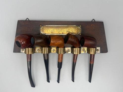 authentiek pijpenrek met kwaliteits pijpen - Armoire à pipes, Antiek en Kunst, Curiosa en Brocante