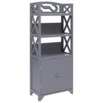 vidaXL Badkamerkast 46x24x116 cm paulowniahout grijs, Huis en Inrichting, Verzenden, Nieuw
