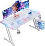 Gaming bureau - Gaming desk - Gaming tafel - 140x60 cm - Wit, Verzenden, Nieuw