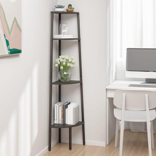 vidaXL Hoekkastje met 4 schappen 45,5x31,5x150 cm zwart, Huis en Inrichting, Kasten | Boekenkasten, Nieuw, Verzenden