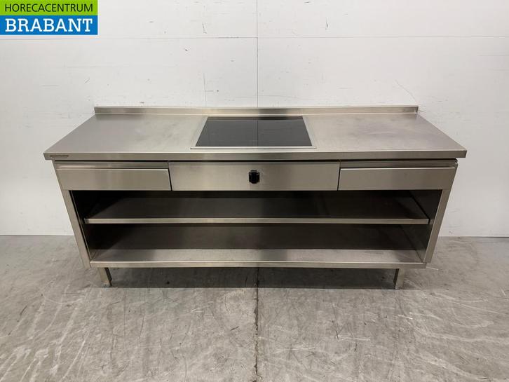 RVS Werktafel met inbouw inductie Fornuis 188 cm 400V Horeca, Zakelijke goederen, Horeca | Keukenapparatuur, Ophalen of Verzenden