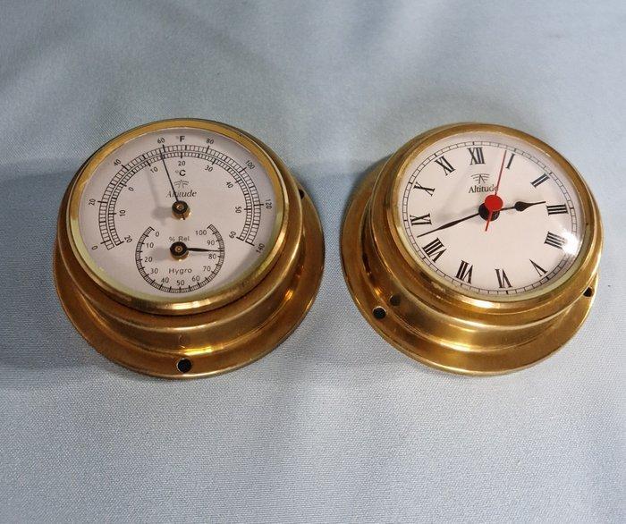 Altitude - Weerstation (2) - Messing - Klok en, Antiek en Kunst, Curiosa en Brocante