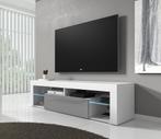 TV-Meubel - Grijs - Wit - 140x35x50 - TVKast Modern met led, Nieuw, Overige materialen, 25 tot 50 cm, 100 tot 150 cm