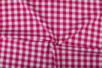 Boerenbont stof fuchsia 18mm geruit - Katoen stof 80m op rol, Verzenden, Nieuw