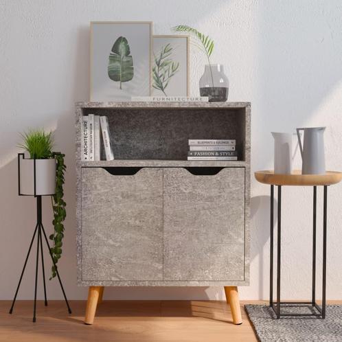 vidaXL Dressoir 60x30x72 cm bewerkt hout betongrijs, Huis en Inrichting, Kasten | Dressoirs, Nieuw, Verzenden