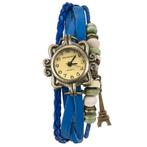 Fako® - Armband Horloge - Eiffeltoren - Blauw, Nieuw, Verzenden