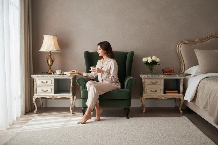 Bijzettafel (2) - Hout, Marmer - Luis XV Zilvergeplateerd, Antiek en Kunst, Curiosa en Brocante