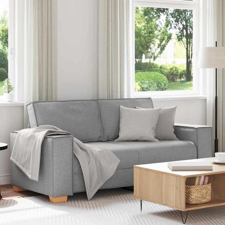vidaXL 2-zitsbank Wolk Grijs 140 cm Stof, Huis en Inrichting, Zetels | Zetels, Nieuw, Verzenden