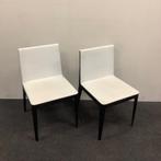 complete set 2 stuks B&B Italia EL eetkamer stoel, wit leder, Huis en Inrichting, Gebruikt, Zwart