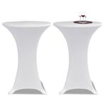 vidaXL Statafelhoes Stretch Ø60cm Wit (2 stuks), Verzenden, Nieuw