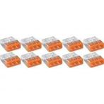 WAGO Lasklem 3-polig 0.5-2.5mm² Oranje - Transparant - 10 St, Bricolage & Construction, Verzenden