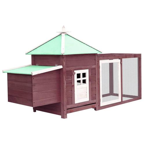 vidaXL Kippenhok met nestkast 190x72x102 massief vurenhout, Dieren en Toebehoren, Knaagdieren en Konijnen | Hokken en Kooien, Nieuw