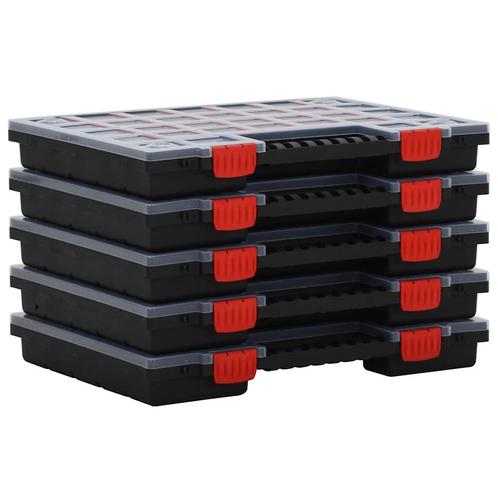 vidaXL Assortimentsdozen 5 st 40x30x5 cm polypropeen, Doe-het-zelf en Bouw, Gereedschapskisten, Nieuw, Verzenden