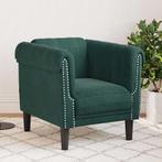 vidaXL Fauteuil fluweel donkergroen, Huis en Inrichting, Verzenden, Nieuw