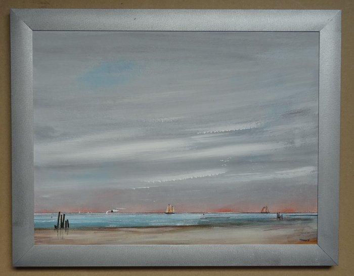 Franklin Meijer (1945) - Waddenzee - Bruine Vloot, Antiek en Kunst, Kunst | Schilderijen | Klassiek
