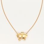 Halsketting - 18 karaat Geel goud - 0.03ct. tw. Diamant, Handtassen en Accessoires, Kettingen, Nieuw
