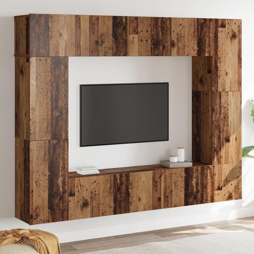 vidaXL Tv-meubelset 8 pcs Oud hout 80 x 30 x 30 cm Bewerkt, Huis en Inrichting, Kasten |Televisiemeubels, Nieuw, Verzenden