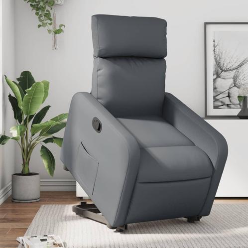 vidaXL Sta-op-stoel kunstleer grijs, Huis en Inrichting, Fauteuils, Nieuw, Verzenden