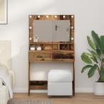 vidaXL Make-uptafel met LED-verlichting - Rustiek Hout -, Huis en Inrichting, Verzenden, Nieuw
