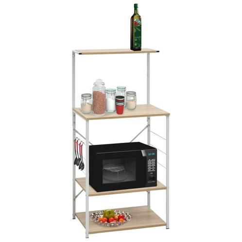 vidaXL Magnetronkast 60x39,6x123 cm bewerkt hout wit en, Huis en Inrichting, Keuken | Keukenbenodigdheden, Nieuw, Verzenden