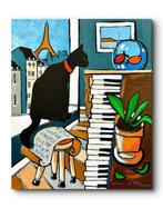 Jiel - Partition au vieux Piano, chat noir et poissons