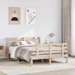 vidaXL Bedframe met hoofdbord massief grenenhout 120x200 cm, Verzenden, Nieuw