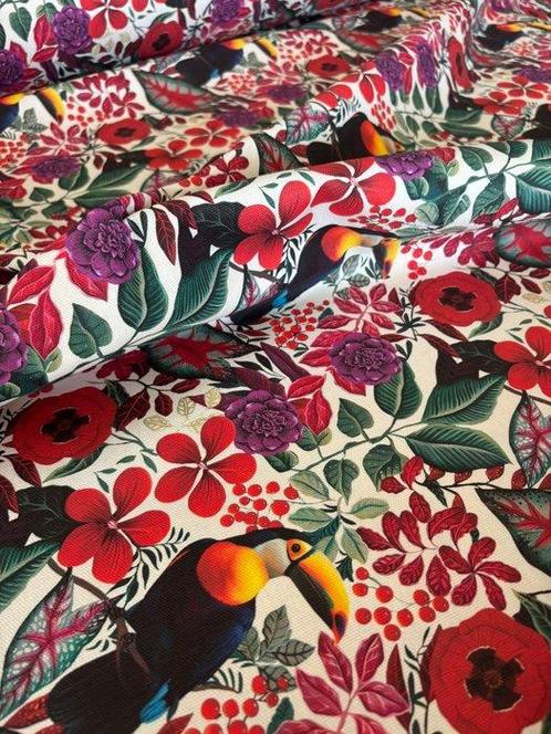 TUCANO MULTICOLORE Tessuto in Panama 100% Cotone OEKO-TEX, Antiek en Kunst, Antiek | Tapijten, Tafelkleden en Textiel