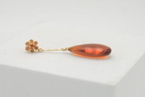 Oorbellen - 14 karaat Geel goud Saffier, Handtassen en Accessoires, Oorbellen