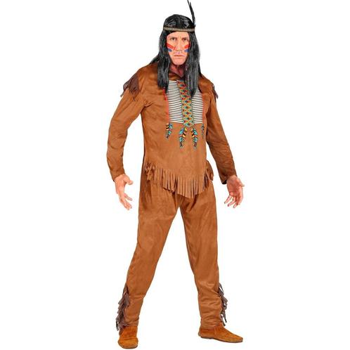 Indianen Kostuum Bruin Heren 3 delig, Kleding | Heren, Carnavalskleding en Feestkleding, Nieuw, Verzenden
