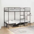 vidaXL Stapelbed zonder matras 90x200 cm staal zwart, Huis en Inrichting, Slaapkamer | Bedden, Verzenden, Nieuw