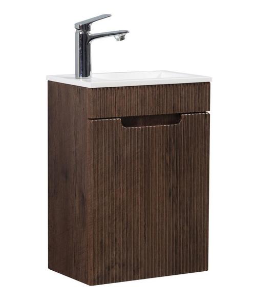 Toiletmeubel Thermis 40 x 22 cm Walnoot Bruin Fonteinmeubel, Doe-het-zelf en Bouw, Sanitair, Nieuw, Verzenden