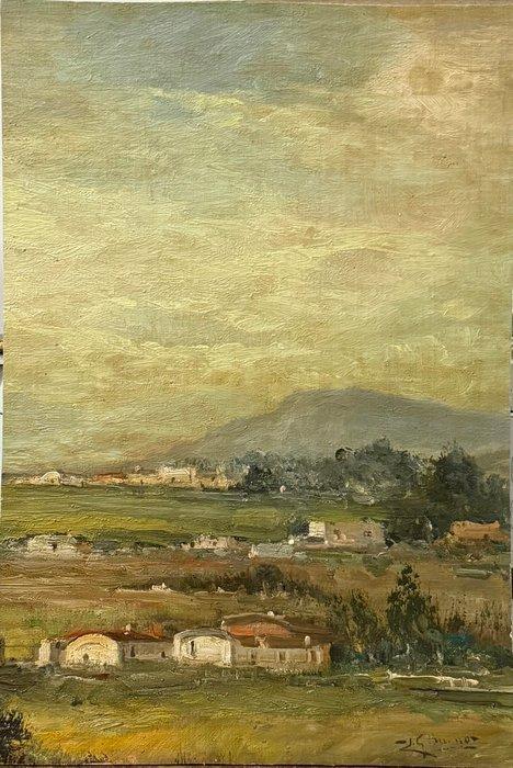 Leon Giuseppe Buono (1888-1976) - Paesaggio, Antiquités & Art, Art | Peinture | Classique