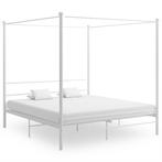 vidaXL Cadre de lit à baldaquin Blanc Métal 200x200 cm, Huis en Inrichting, Slaapkamer | Bedden, Verzenden