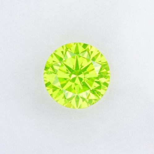 1 pcs Diamant (Kleurbehandeld) - 0.42 ct - Rond - Fancy, Handtassen en Accessoires, Edelstenen