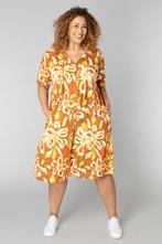 COLLETTA jurk travel print2(50)Maat 46/48 (XL) of groter, Kleding | Dames, Jurken, Verzenden, Nieuw, Maat 46/48 (XL) of groter